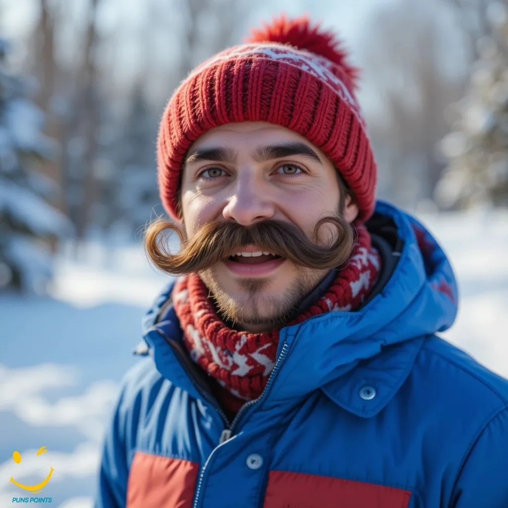 Mustaches Favorite Winter Activity