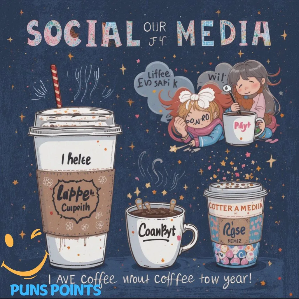 Social Media Coffee Puns